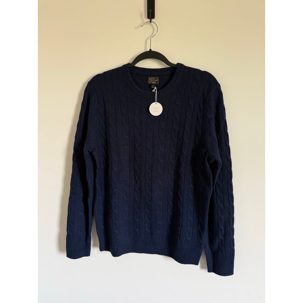 $298 New Men’s J.Crew Cashmere cable-knit sweater - Medium - Navy - Picture 5 of 8